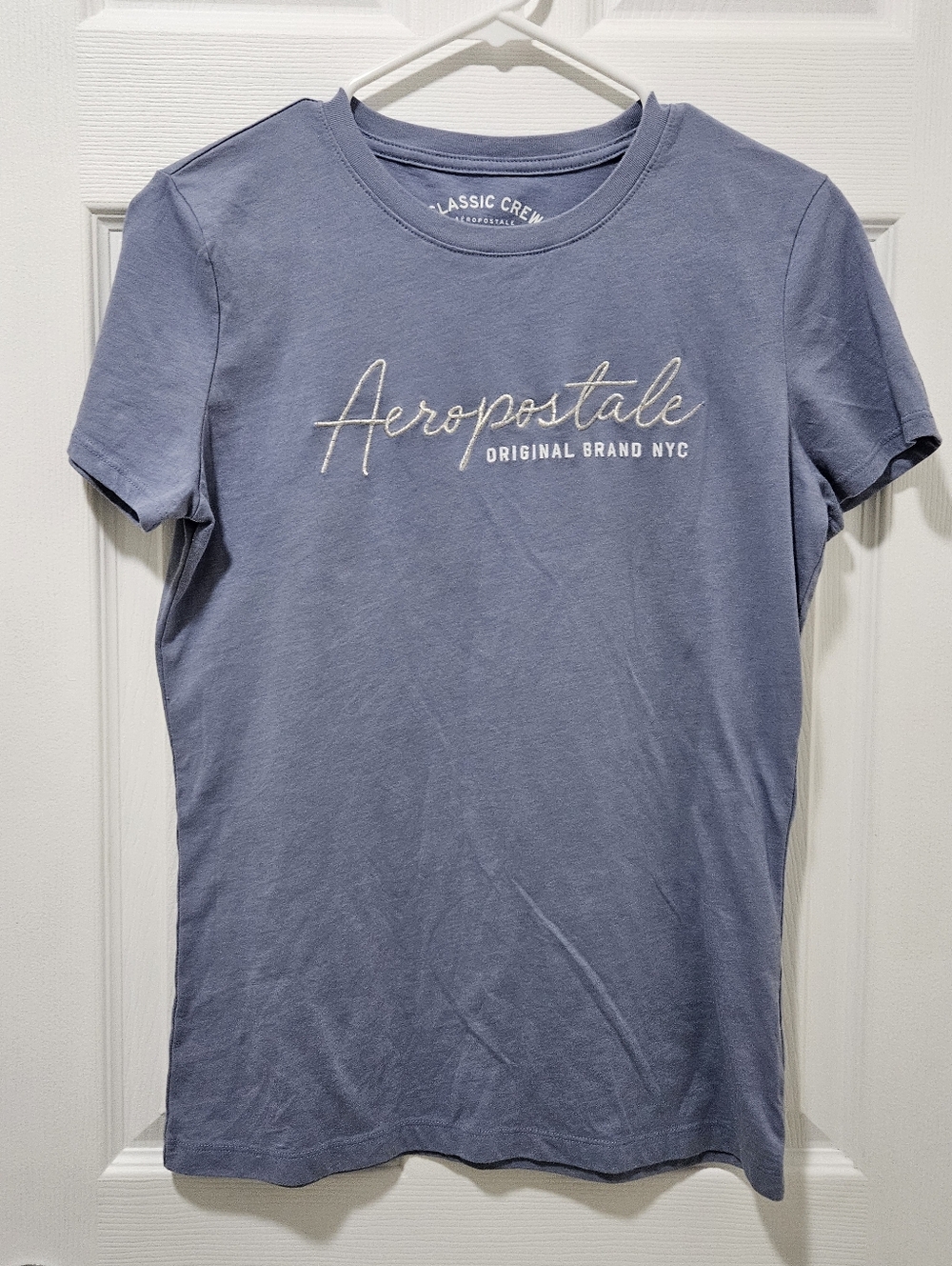 Aeropostale Lavender Blue Script Logo Tee